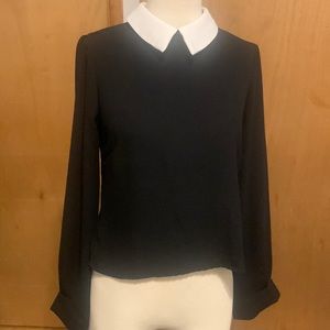 Black blouse with contrasting collar